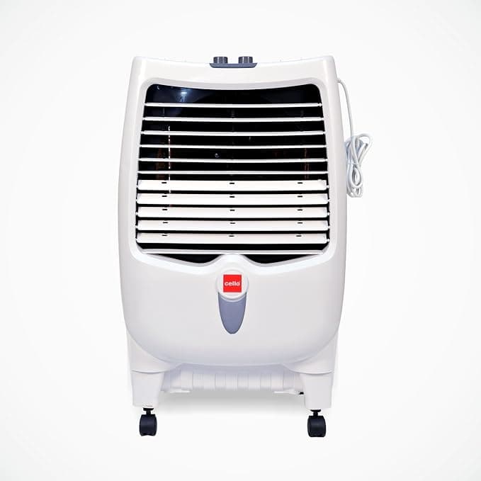 CELLO Gem 35 Litres Heavy Duty Vertical Commercial Air Cooler | High-Density Honeycomb Cooling Pads, Auto-Fill Water Technology, Powerful Air Flow | Long Life Air Cooler For Office & Personal Use