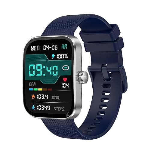 Fastrack Revoltt FS3 Smart Watch with 2.01” TFT Display,Push Button Interactions, HRM, SpO2, Sleep, Multiple Menu Style, Rotary Crown, IP68, BT calling, 24/7 Health Suite, Alarm, Stopwatch - Dark Blue