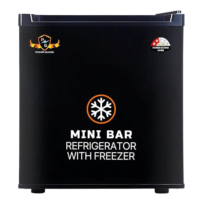 Power Guard 47L 2 Star Mini Refrigerator with Freezer, Direct Cool Technology, Single Door Design, Compact Size - Ideal for Home, Office, and Dorm Rooms (Black Steel, PG-DC-50)