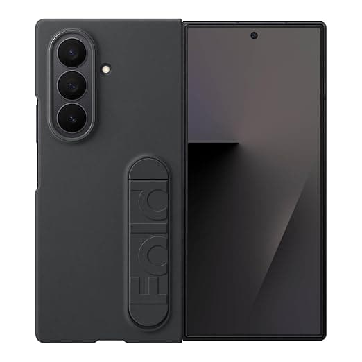 Samsung Galaxy Z Fold7 Silicone Phone Case, Protective Cover with Stand, Secure Grip, Soft, Comfortable Design, US Version, Black