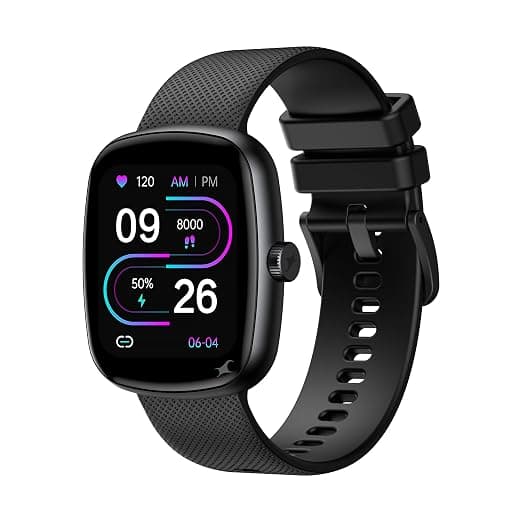 Fastrack Jupiter S3 Smartwatch with 1.83” TFT 2.5D Display, Push Button & Rotary Crown,BT Calling,HRM, SpO2 & Sleep Tracking,Multiple Menu Styles,IP68,24/7 Health Suite,Up to 5 Days Battery - Black