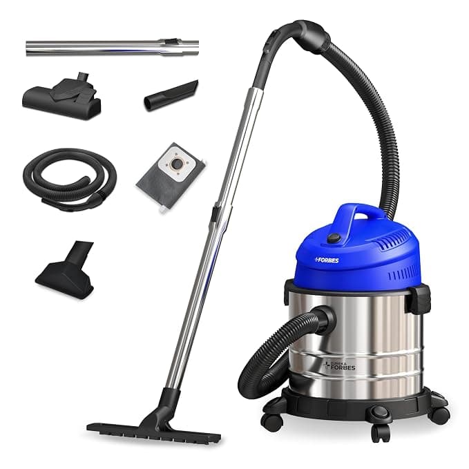 Eureka Forbes Wet & Dry Endura Vacuum Cleaner 22 kPa High Power Suction | Blower Function | 20 litres Tank Capacity | High Strength Stainless Steel Body | 7 Multipurpose Accessories |1 Year Warranty