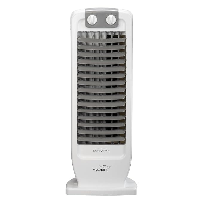 V Guard Veemagik Neo 17 (43.5cm) Tower Fan | 1300 RPM | 2401 CFM Air Flow | (Grey White) | 18-Months Warranty