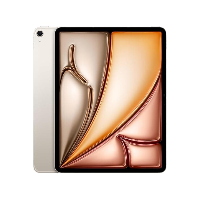 Apple iPad Air 13″ with M3 chip: Built for Apple Intelligence, Liquid Retina Display, 512GB, 12MP Front/Back Camera, Wi-Fi 6E + 5G Cellular, Touch ID, All-Day Battery Life — Starlight