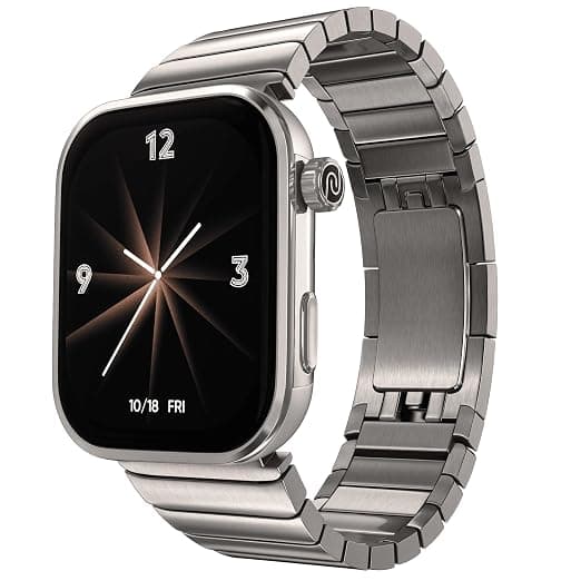 Noise Pro 6 Max Smart Watch:Intelligent AI, Endless AI Watch Faces, AI Companion, 1.96” AMOLED, Stainless Steel Build, Built-in GPS, 5 ATM, EN2 Processor, for iOS & Android(Pure Titanium)