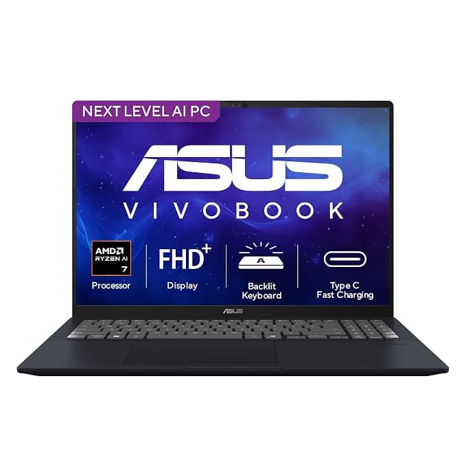 ASUS Vivobook 16 (2026), AMD Ryzen AI 7 445, AMD Radeon iGPU, 16GB RAM, 512GB SSD, FHD+, 16", (40 cm), Windows 11, M365 Basic(1 Year)* Office 2024, Quiet Blue, 1.88 kg, M1607GA-MB030WS, Co-Pilot+ PC