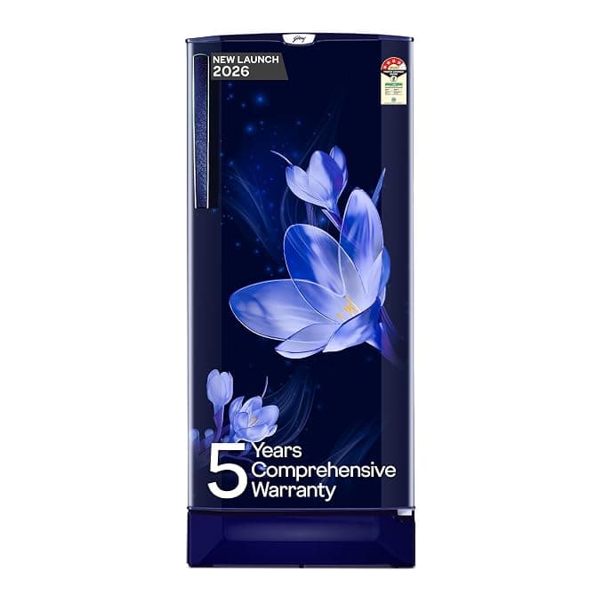 Godrej 185 L 4 Star Single Door Refrigerator with Turbo Cooling Technology, Toughened Glass Shelves & 5 Years Warranty (RD 195DN TAI MY BL, Mystic Blue)