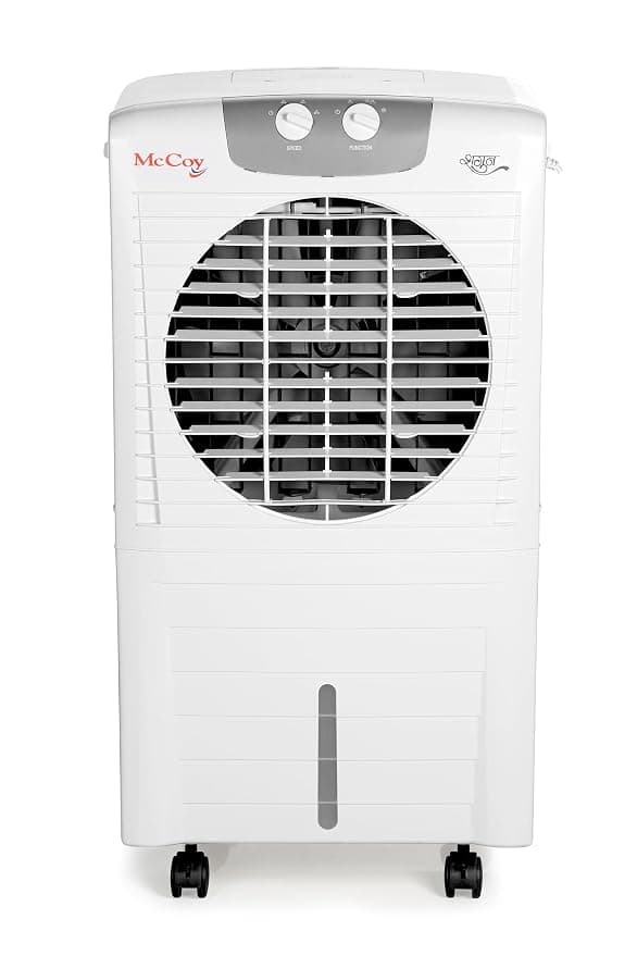 McCoy Shagun Desert Air Cooler | Portable Room Cooler with Wheels | 75L Water Tank Capacity | Multiple Speed Control | Honeycomb Cooling Pad | 225W | Ice Chamber | White