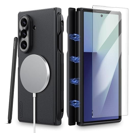 Nillkin for Samsung Galaxy Z Fold 7 Magsafe Case with S Pen & S Pen Holder, Built-in Screen Protector, Fold 7 Case with Hinge Protection, Compatible with MagSafe, Protective Magnetic Slim Case, Black