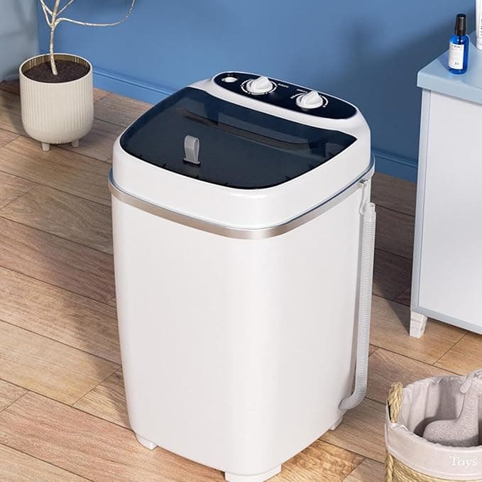 Button Operated Mini Top Loading Washing Machine || Steel Drum Portable Washing Machine with Anti Bacterial Function of Blue UV Light Rotary Controller for Compact Laundry || Baby Clothes.