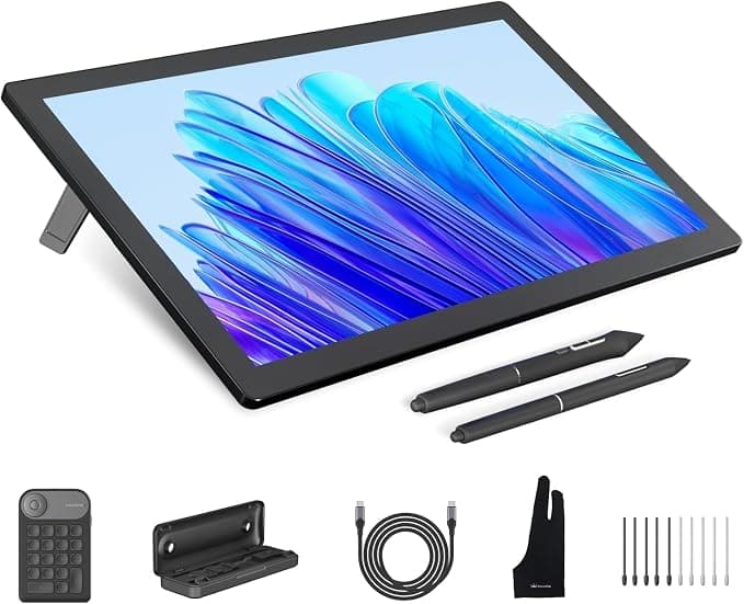 HUION Kamvas Pro 19 (4K) Drawing Tablet with 18.4" UHD IPS Touch Display | 16384 Pressure Levels | 150% sRGB | Anti-Glare Glass | USB-C Connectivity | Integrated Stand for Designers & Animators