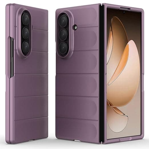 for Samsung Galaxy Z Fold7 5G Case Anti-Drop Soft TPU Rugged Phone Back Cover - Light Purple