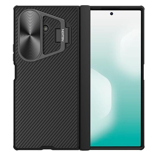 Nillkin Case for Samsung Galaxy Z Fold 7 (8.0" Inch) CamShield Prop Flip Style Lens Camera Protect Mobile Holder TPU + PC Black Color