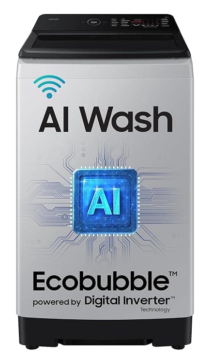 Samsung 8 Kg, 5 Star, AI Wash, AI Energy Mode, Wi-Fi, Ecobubble, AI VRT+, Super Speed, Soft Closing Door, Digital Inverter, Fully-Automatic Top Load Washing Machine (WA80F08S2LTL, Lavender Gray)