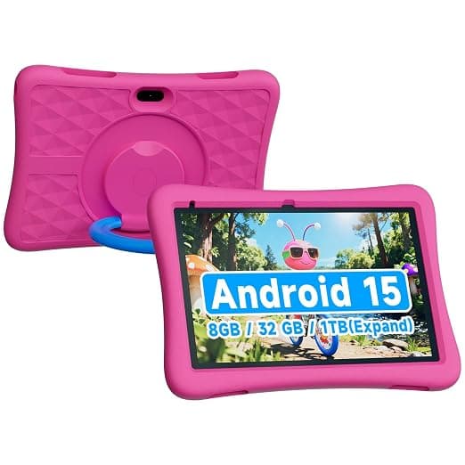 ZZB 10 Inch Kids Tablet, Android 15.0, 8GB (3+5 Extended) RAM, 32GB ROM (Expandable to 1TB), Dual Camera, 6000mAh, Preloaded with Kids Apps, Tablet with Case, Tablets