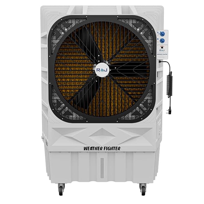 RAJ Weather Fighter 3 Blade 150L Desert Air Cooler – 30" Axial Fan & 18,000 CMH Airflow for Outdoor Cooling (Weather Fighter 3 Blade 150L)