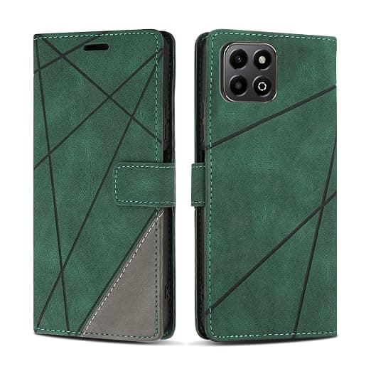 Case for Honor 200 Smart, Premium PU Leather Flip Wallet Case Cover with Magnetic Closure and Card Slots, Phone Case for Honor 200 Smart, Green