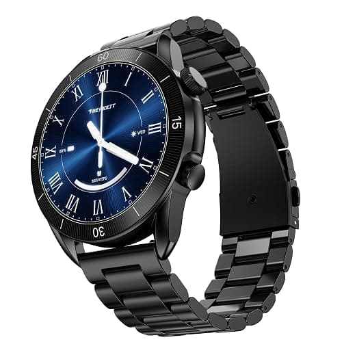 Fire-Boltt Legacy Luxury Round Smart Watch 1.43″ Super AMOLED,Bluetooth Calling,Wireless Charging,Voice Assistant,SpO₂ & Heart Rate Monitor,110+ Sports Modes, Metal Smart Watch for Men & Women - Black